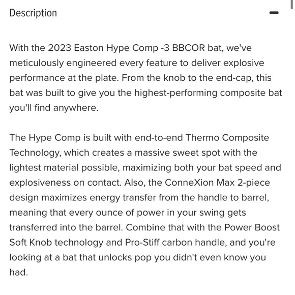 BRAND NEW IN BOX 2023 EASTON BB23HC Hype Comp -3 BBCOR Baseball Bat Black Yellow - Picture 4 of 12